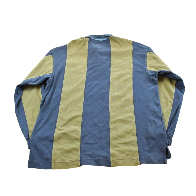 Vintage 2000s Striped Button Up Long Sleeve Collared Rugby Shirt Men's L