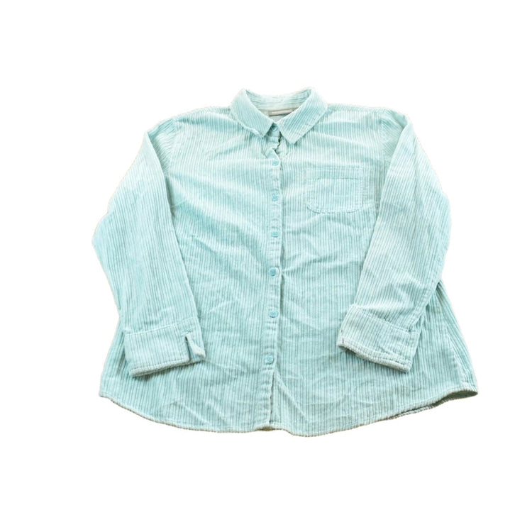 Vintage 2000s Croft & Barrow Light Blue Corduroy Button Up Shirt Women's XL
