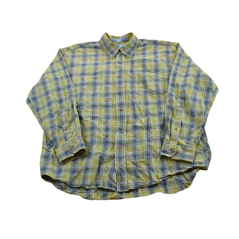 Vintage 2000s Pendleton Cotton Wool Blend Plaid Button Up Shirt Men's XL