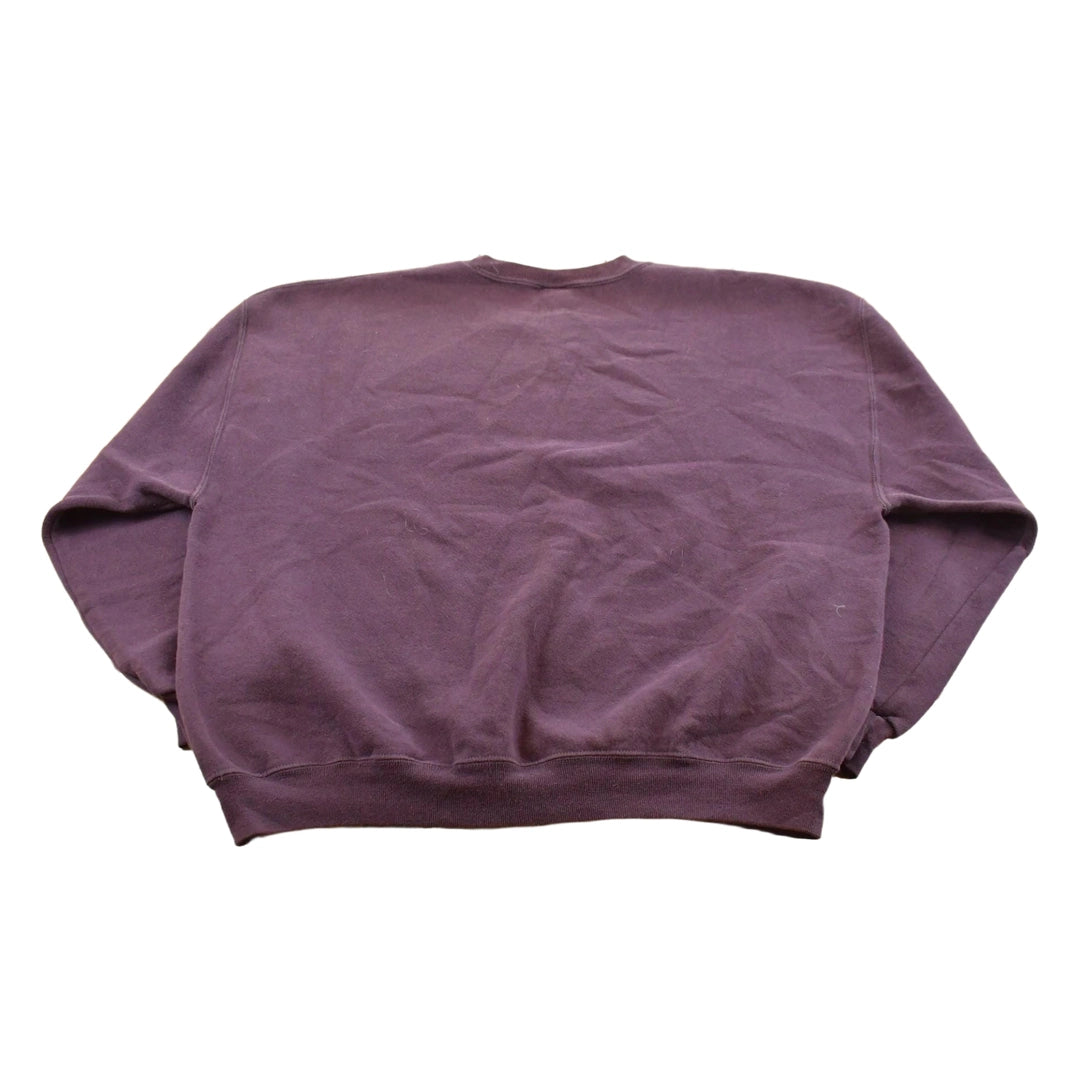 Vintage 1990s Russell Athletics Blank Purple Crewneck Sweatshirt Men's XL