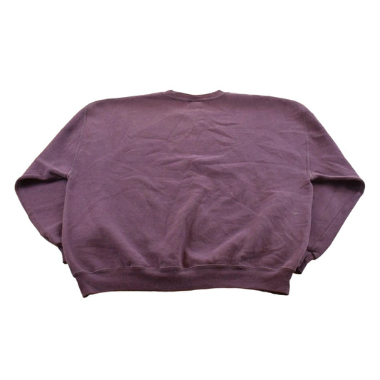 Vintage 1990s Russell Athletics Blank Purple Crewneck Sweatshirt Men's XL