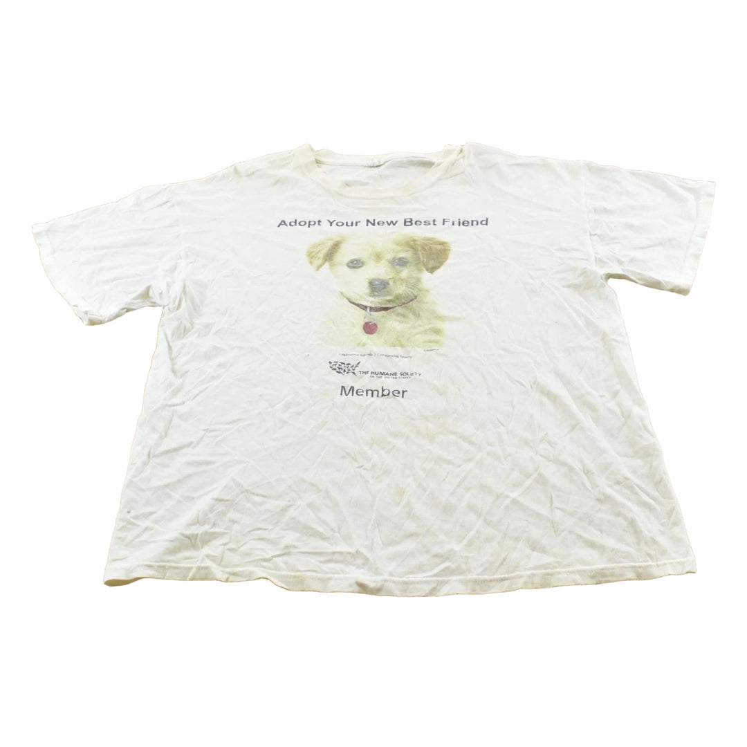 Vintage 2000s Humane Society Adopt Your New Best Friend Dog Puppy T-Shirt Men's M