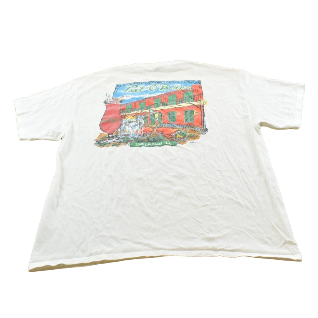 Vintage 2000s Pat O'Briens Bar New Orleans Louisiana Promotional Souvenir Pocket T-Shirt Men's XL