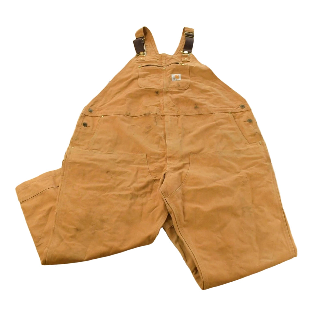 Vintage 2000s Carhartt Double Knee Canvas Bib Overalls Men's 50 x 29