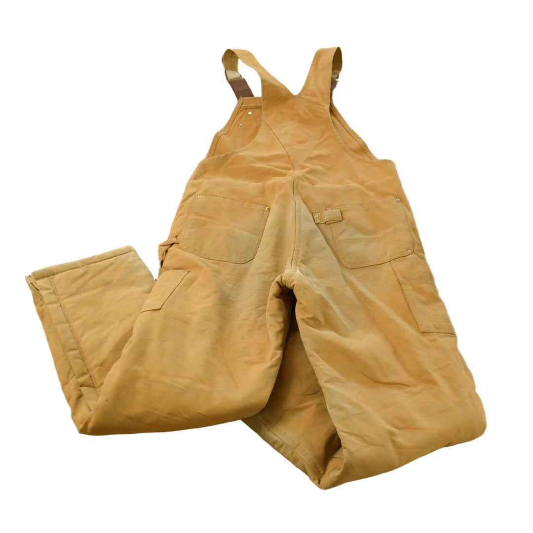 Vintage 1990s Carhartt Double Knee Insulated Canvas Bib Overalls Men's 39 x 32