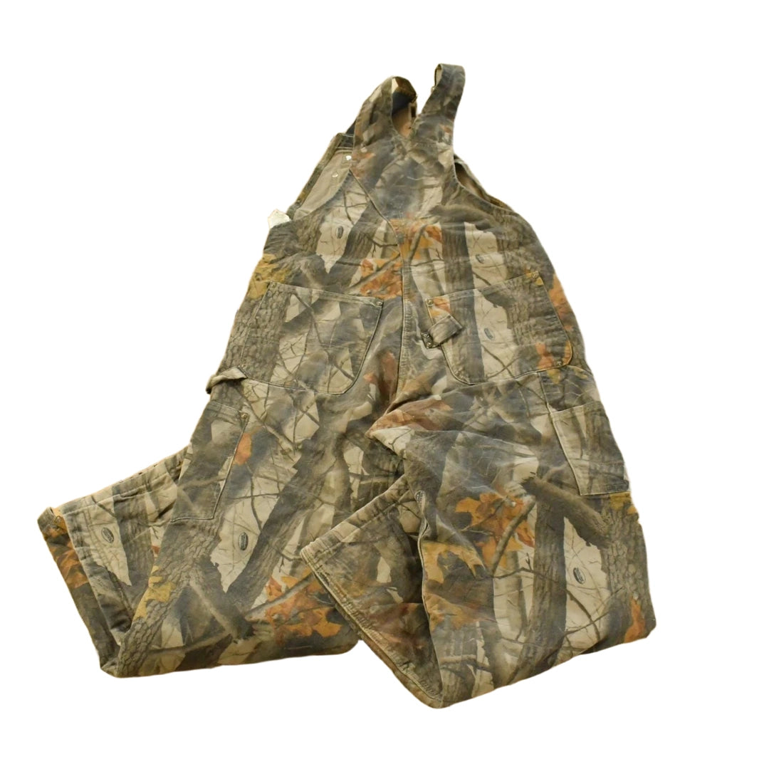 Vintage 2000s Carhartt Insulated Real Tree Camo Canvas Bib Overalls Men's 32 x 28