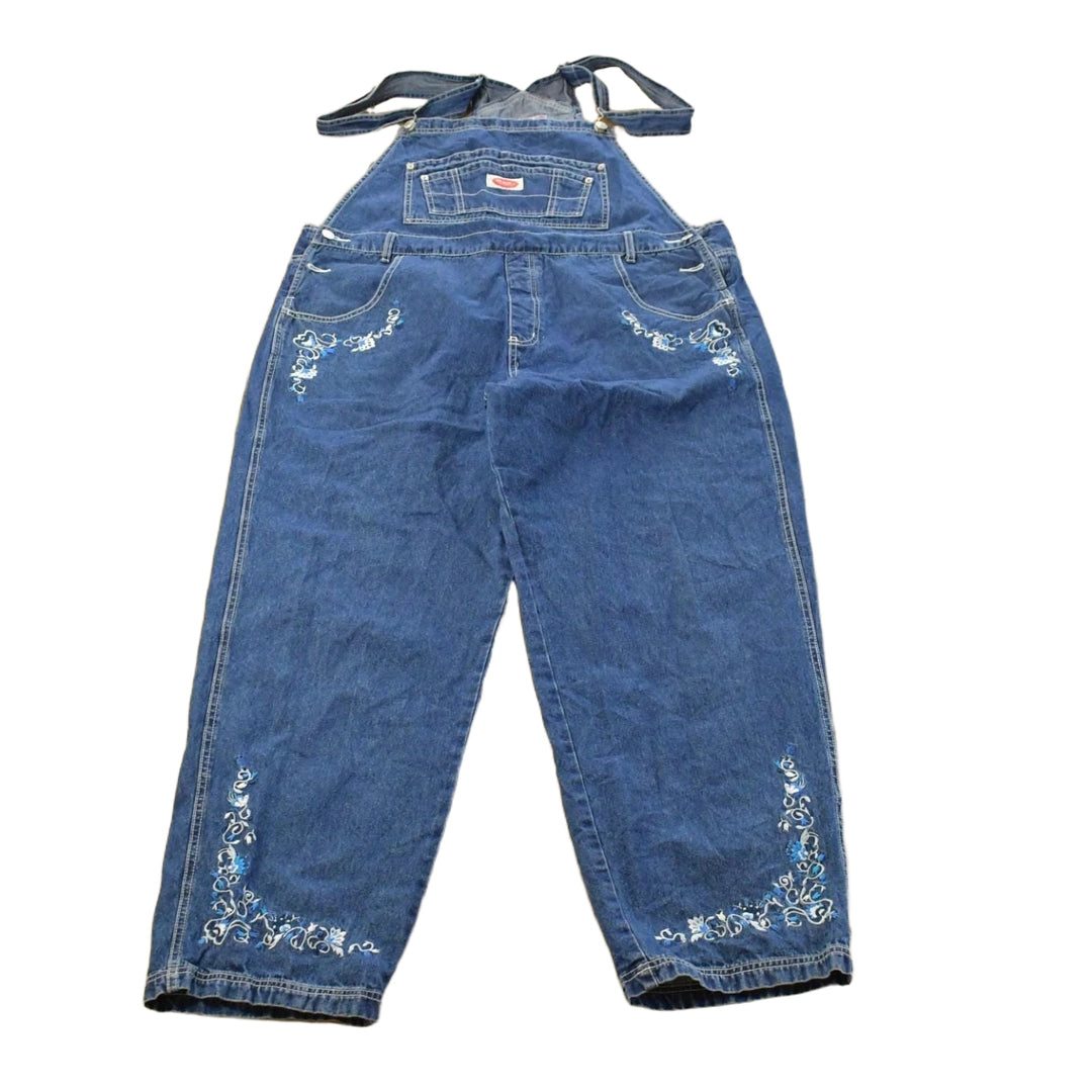 Vintage 1990s Revolt Floral Denim Overalls Men's 43 x 30