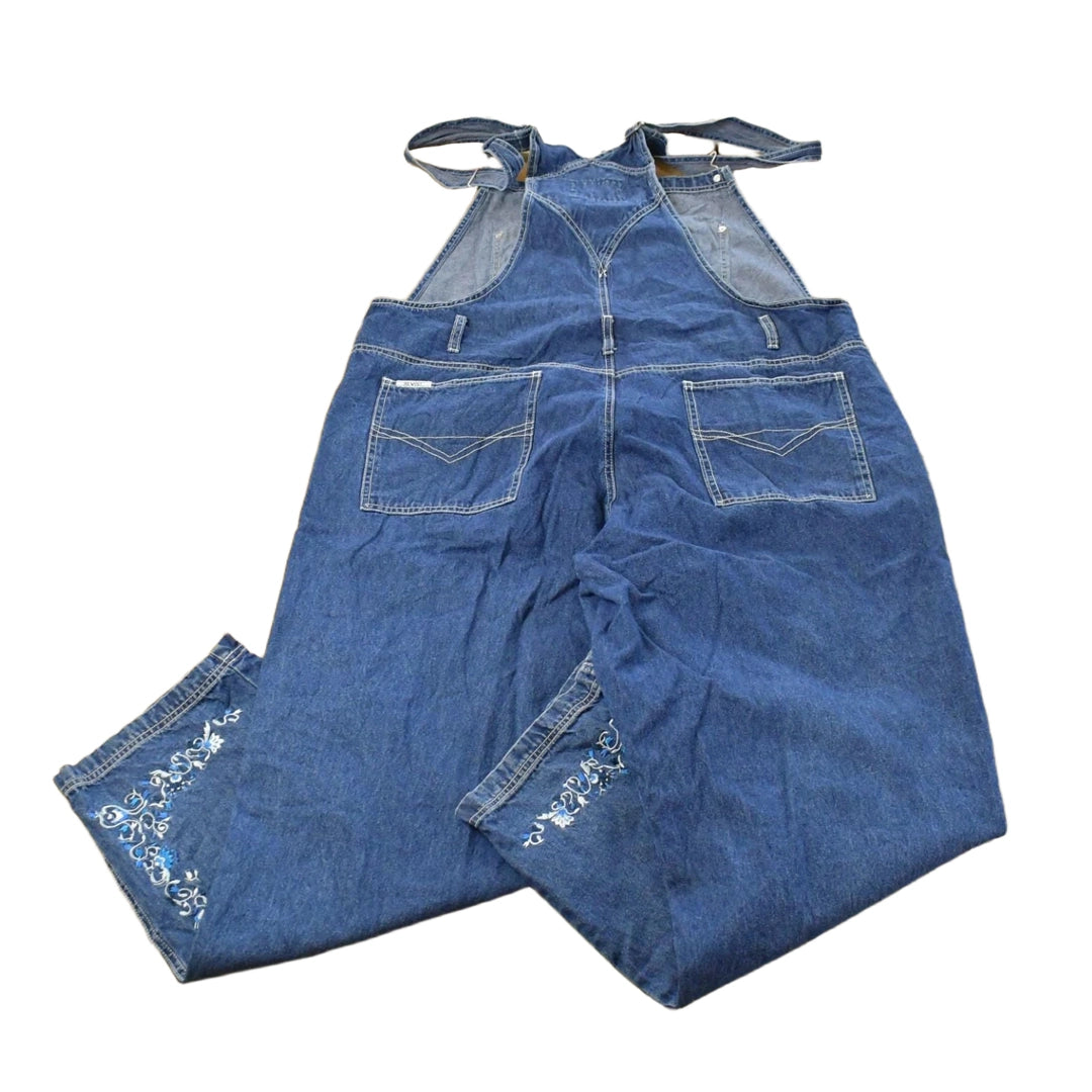 Vintage 1990s Revolt Floral Denim Overalls Men's 43 x 30