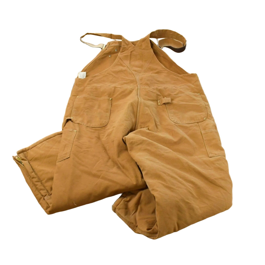 Vintage 1990s Carhartt Double Knee Insulated Canvas Bib Overalls Men's 48 x 29