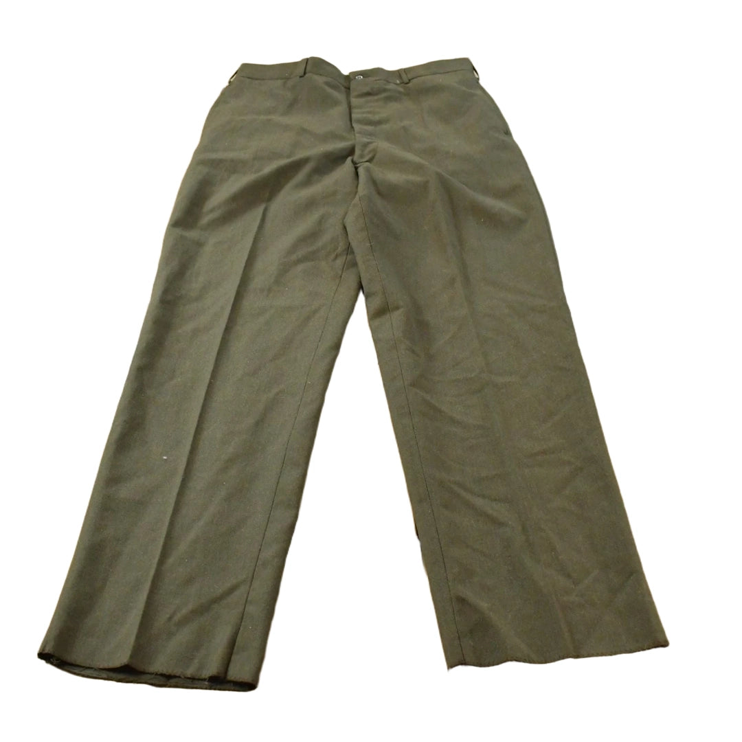 Vintage 1960s Military Army Wool Field Trousers Olive Drab Pants Men's 35 x 31
