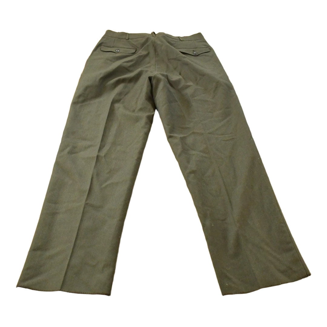 Vintage 1960s Military Army Wool Field Trousers Olive Drab Pants Men's 35 x 31