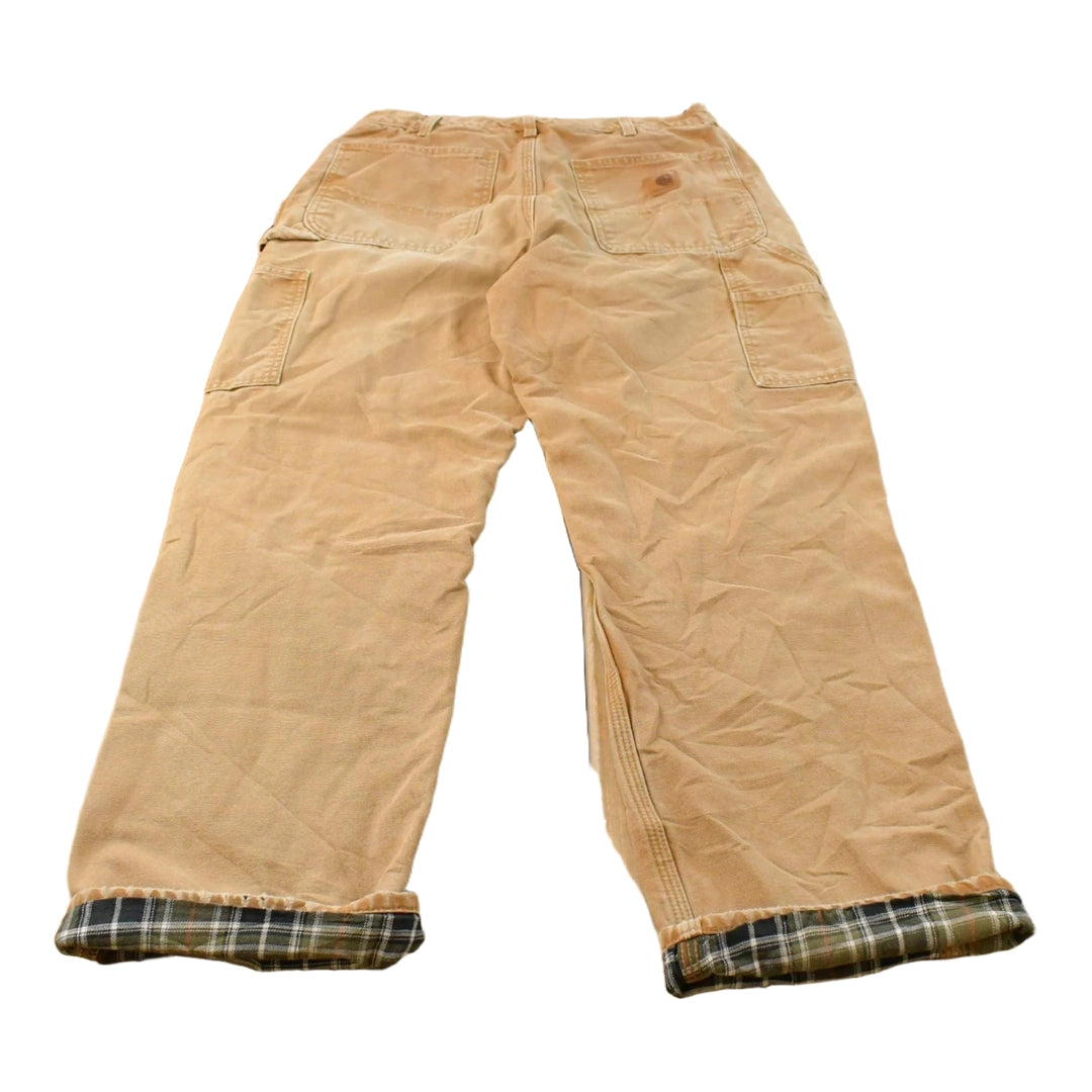 Vintage 2000s Carhartt Flannel Lined Canvas Work Pants Men's 31 x 30