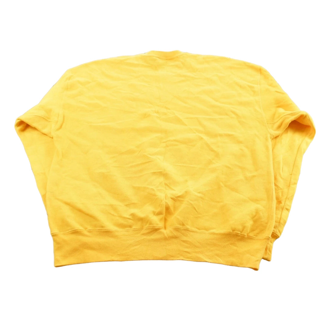 Vintage 1990s Russell Athletics High Cotton Blank Yellow Crewneck Sweatshirt Men's XL