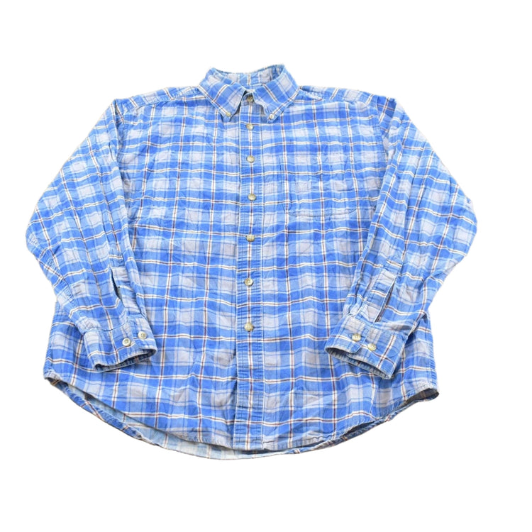 Vintage 2000s L.L. Bean Button Up Plaid Corduroy Shirt Men's L