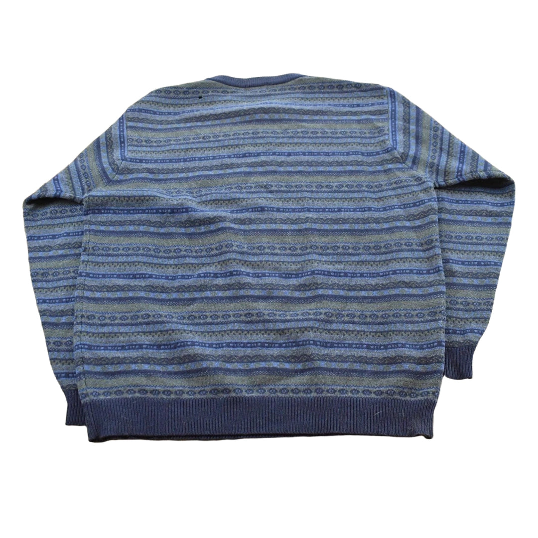 Vintage 1990s LL Bean Wool Knit Striped Sweater Men's L