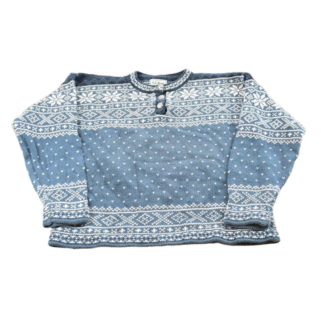 Vintage 1990s LL Bean Cotton Knit Sweater Women's L