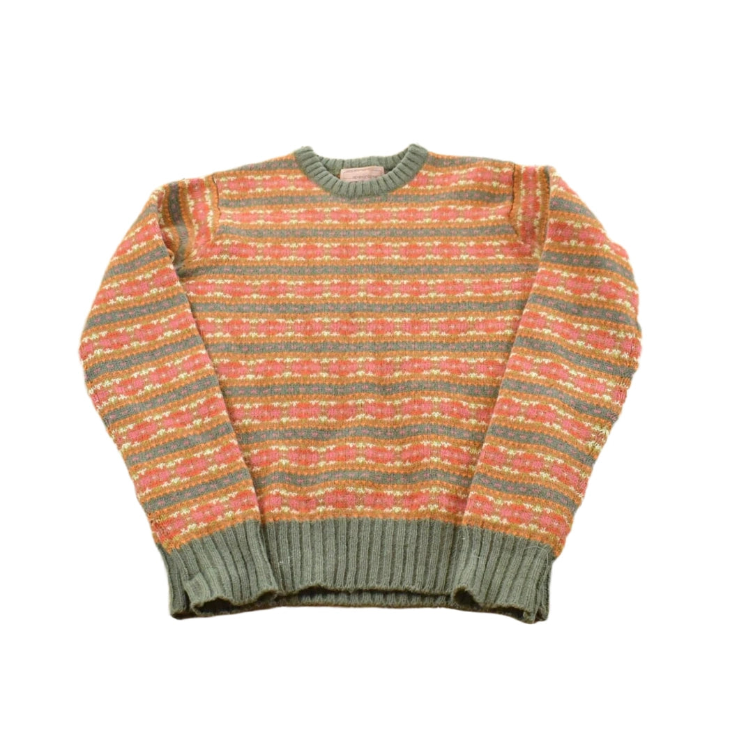 Vintage 1980s Henry Grethel Studio Abstract Lambswool Knit Crewneck Sweater Men's XS