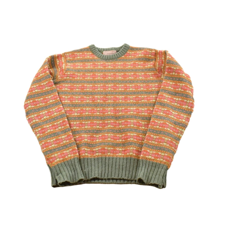 Vintage 1980s Henry Grethel Studio Abstract Lambswool Knit Crewneck Sweater Men's XS