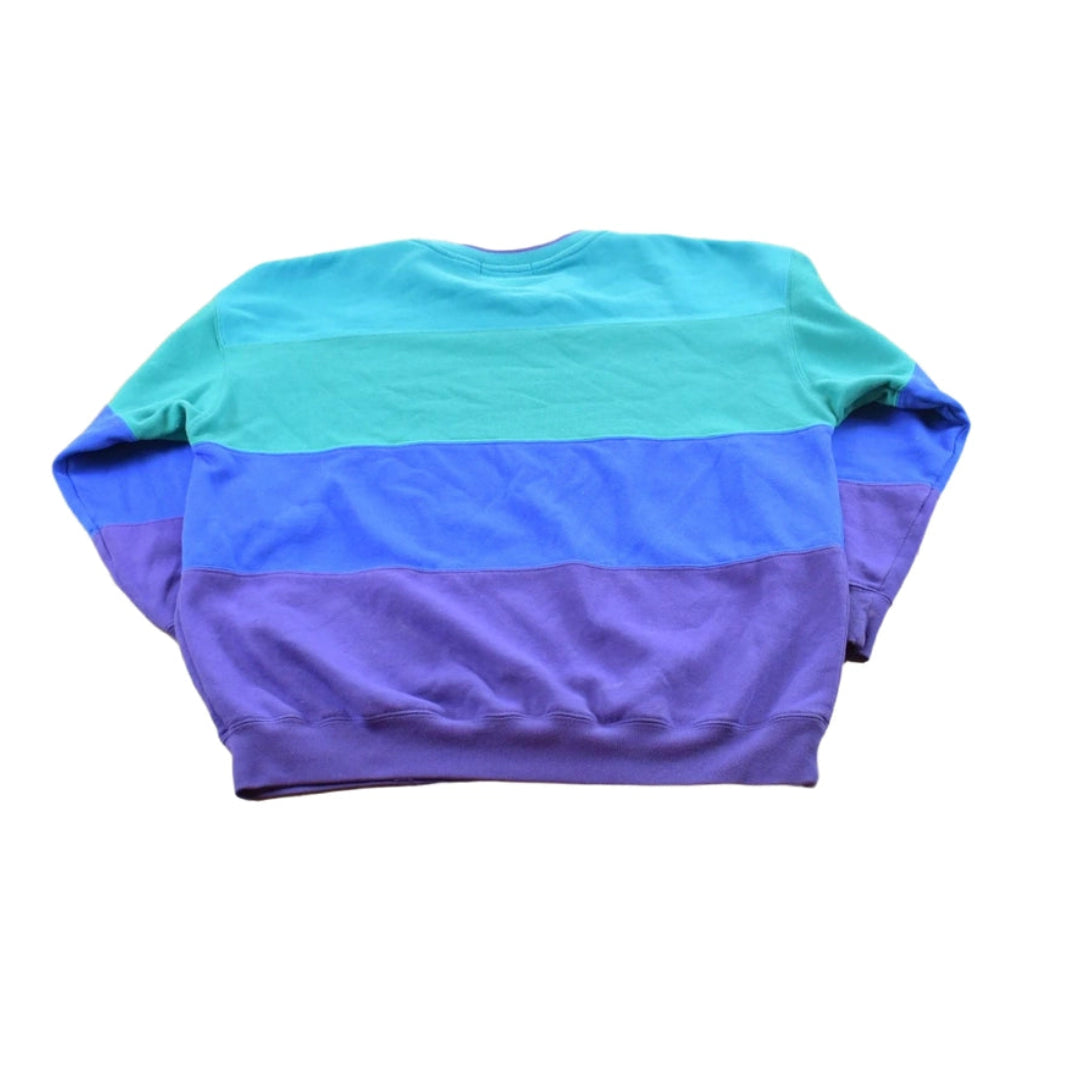 Vintage 1990s Hunt Club Striped Crewneck Sweatshirt Men's L