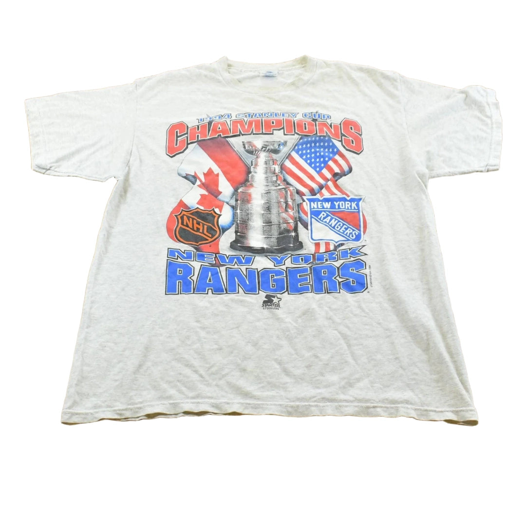Vintage 1994 Starter New York Rangers NHL Starter Stanley Cup Champions T-Shirt Men's Large