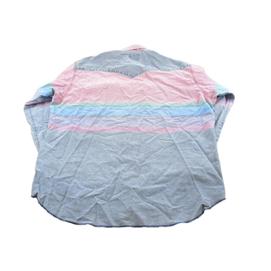 Vintage 1990s Wrangler Denim Color Block Button Up Shirt Men's XL