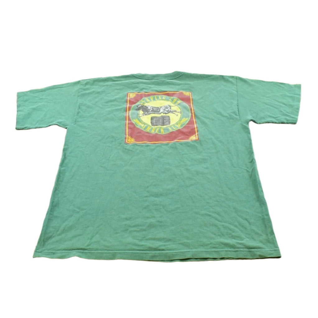 Vintage 1990s Trader Joe's Jumping Cow Amber Ale Souvenir T-Shirt Mens L