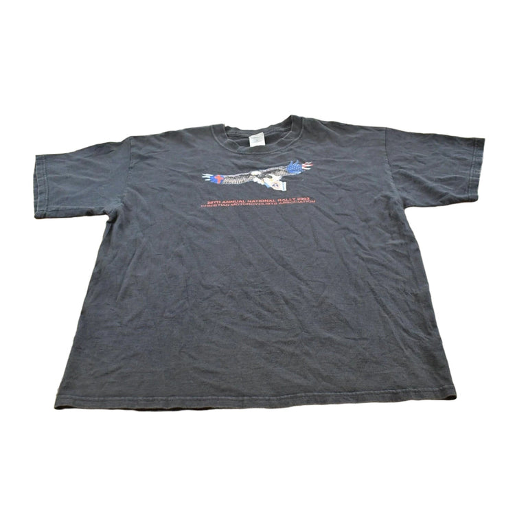 Vintage 2003 Christian Motorcyclists Association Rally Bald Eagle T-Shirt Men's XL