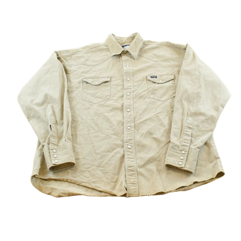 Vintage 2000s Wrangler Canvas Button Up Snaps Western Shirt Men's 2XL