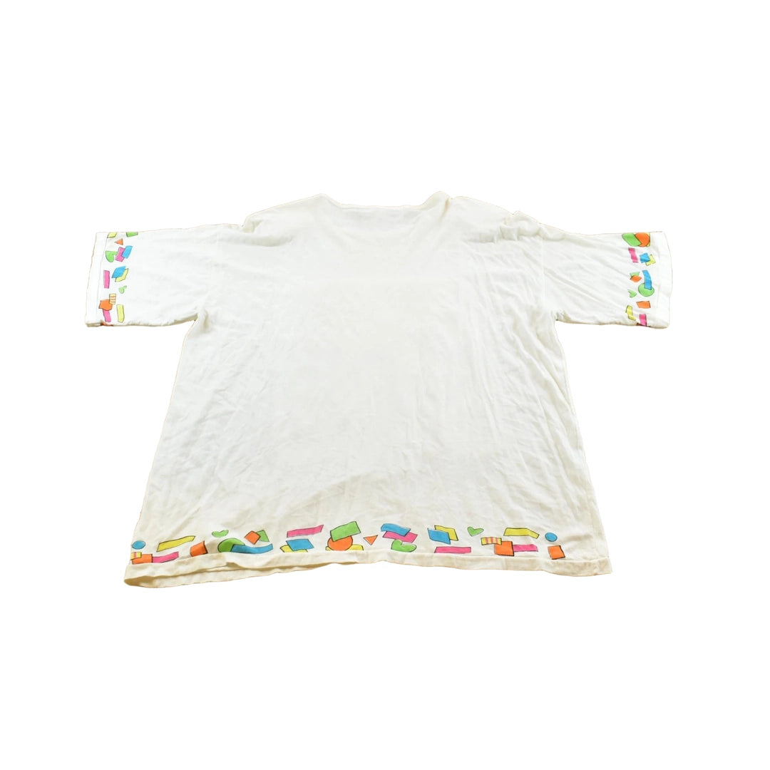 Vintage 1980s Take Away Hot Summer Romance Sequins Shoulder Pads T-Shirt Women's 2XL