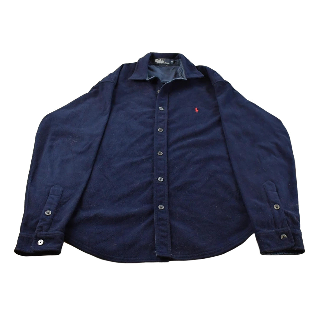 Vintage 1990s Polo Ralph Lauren Fleece Button Up Shirt Men's XL