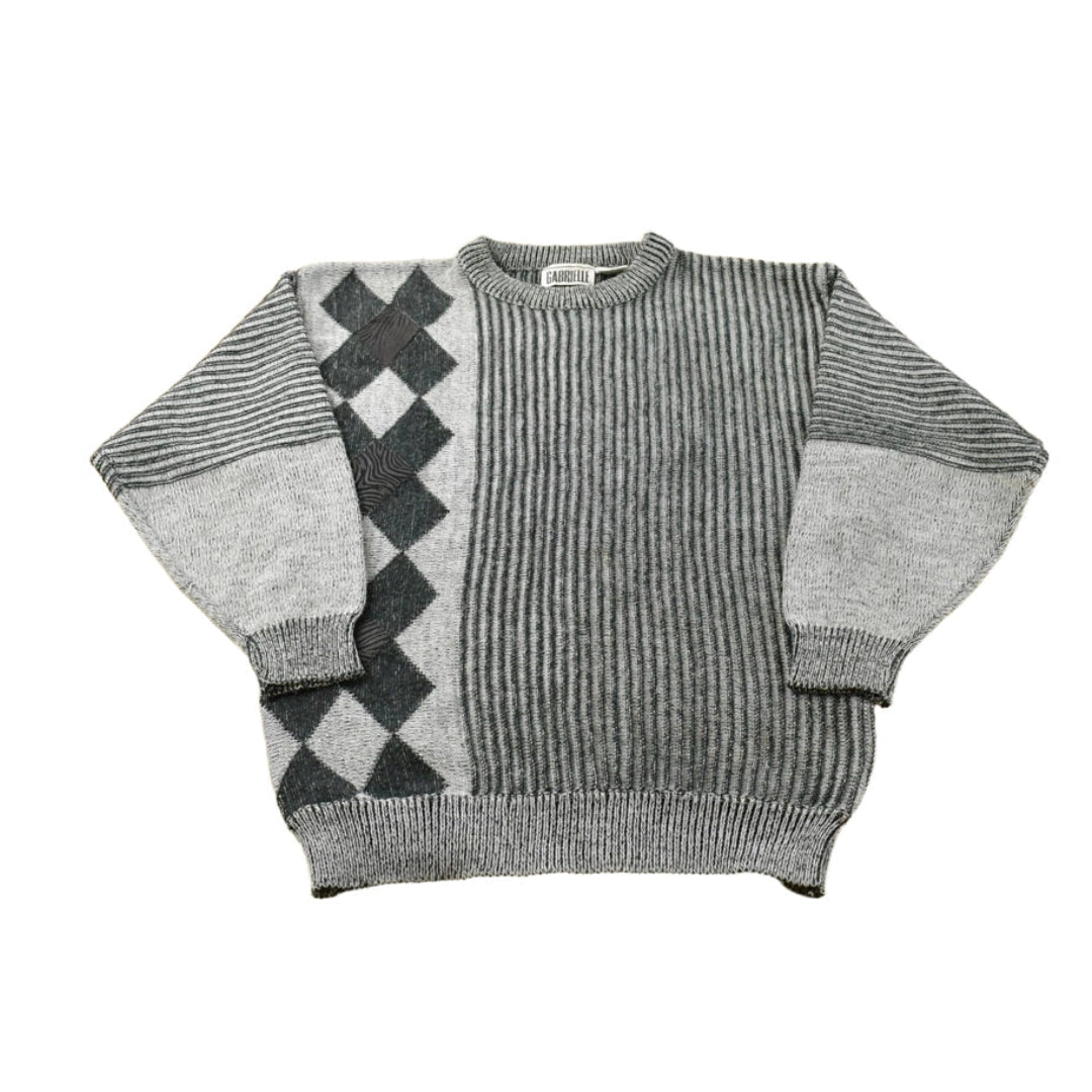Vintage 1990s Gabrielle Abstract Pattern Knit Crewneck Sweater Mens M