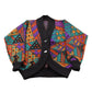 Vintage 1990s Geometric Abstract Knit Cardigan Sweater Women's L