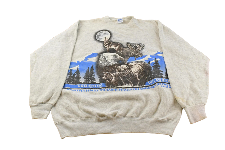 Vintage 1990s Wilderness Outdoors Crewneck Sweatshirt Men's XL