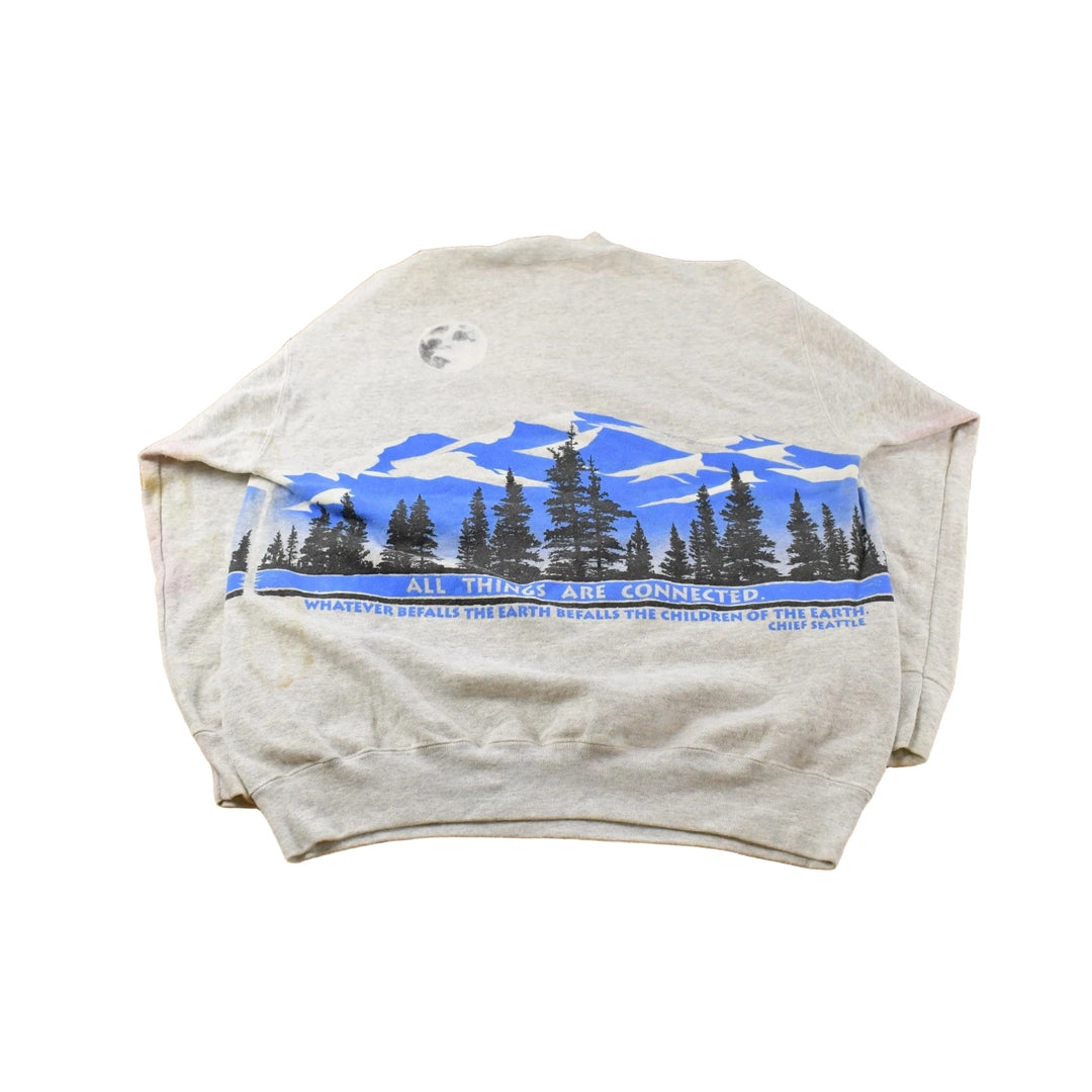 Vintage 1990s Wilderness Outdoors Crewneck Sweatshirt Men's XL