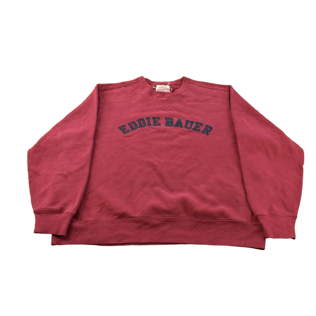 Vintage 1990s Eddie Bauer Spell Out Heavyweight Crewneck Sweatshirt Men's L