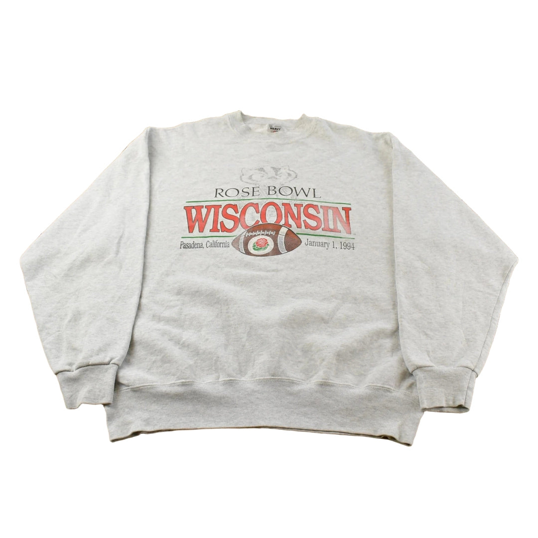 Vintage 1990s Wisconsin Badgers College Football Crewneck Sweatshirt Men's 2XL