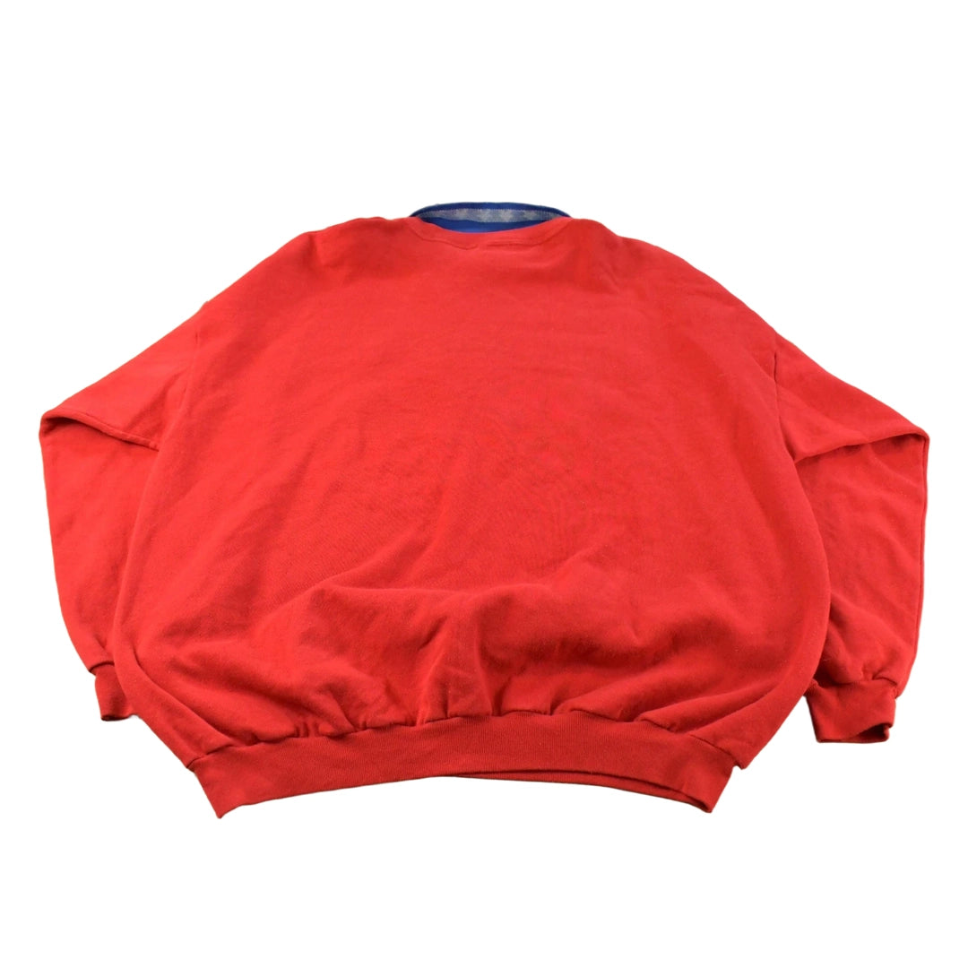 Vintage 1990s Cotton Grove Hearts Cute Collared Sweatshirt Women's 3XL