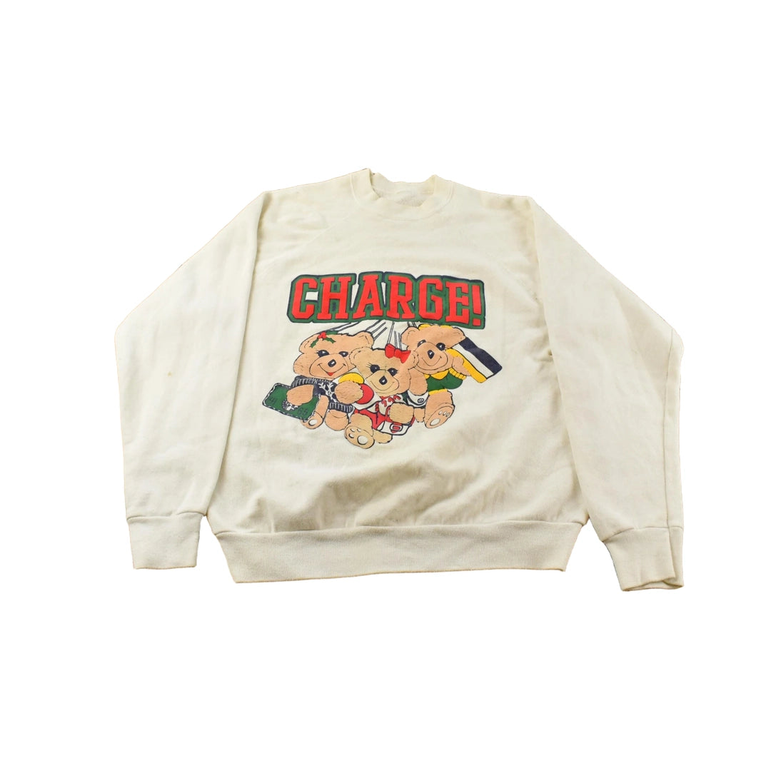 Vintage 1990s Teddy Bear Cute Crewneck Sweatshirt Men's L
