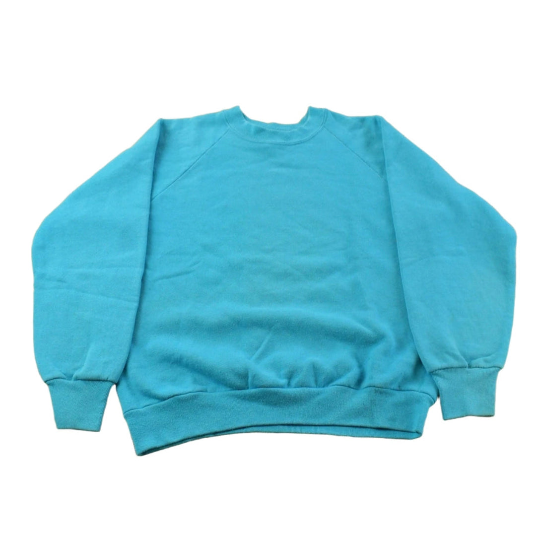 Vintage 1990s Fruit Of The Loom Blank Raglan Crewneck Sweatshirt Men's M