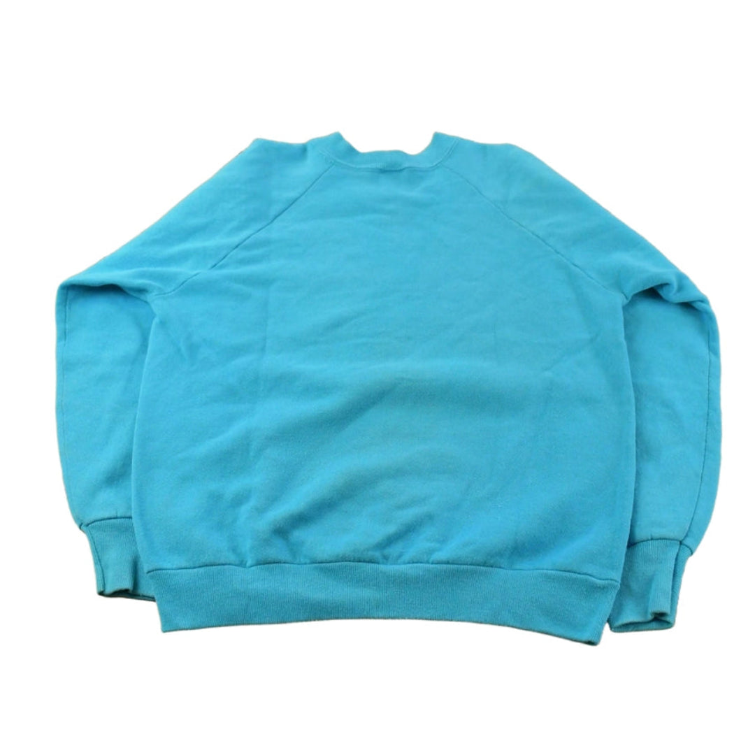 Vintage 1990s Fruit Of The Loom Blank Raglan Crewneck Sweatshirt Men's M