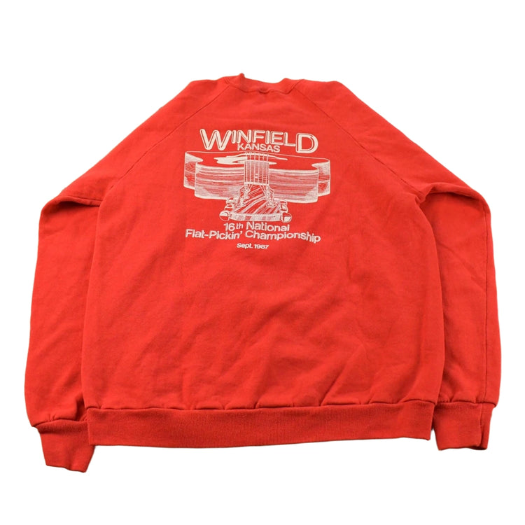 Vintage 1980s Guitar Flat Picking Competition Crewneck Sweatshirt Men's M