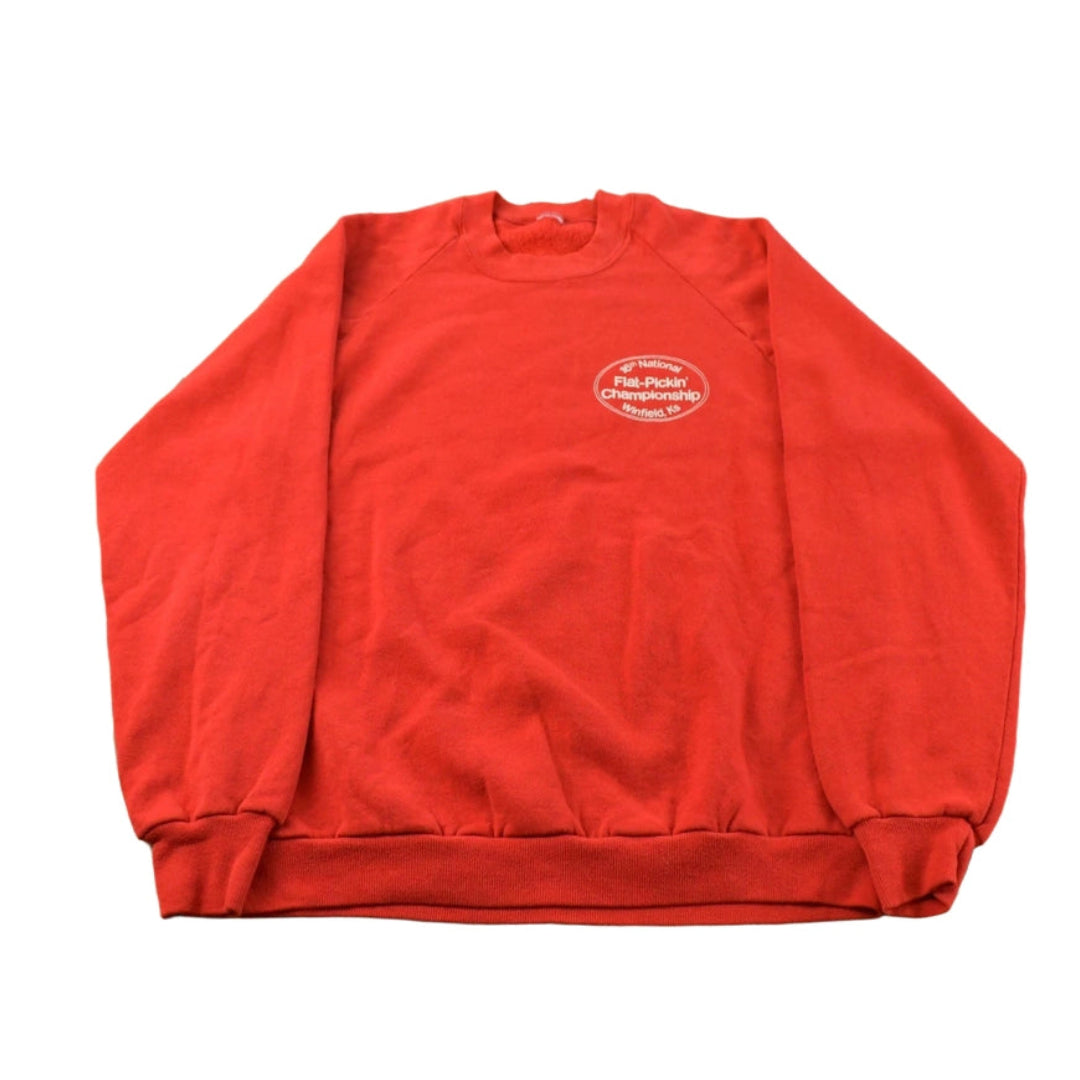 Vintage 1980s Guitar Flat Picking Competition Crewneck Sweatshirt Men's M