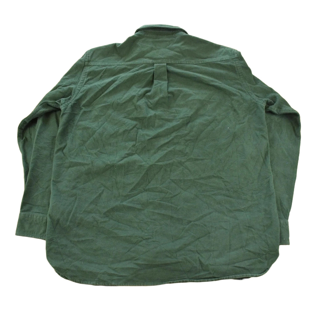 Vintage Y2K L.L. Bean Dark Green Cloth Button Up Shirt Men's L
