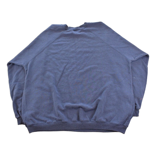 Vintage 1990s Blank Navy Blue Raglan Crewneck Sweatshirt Men's 2XL