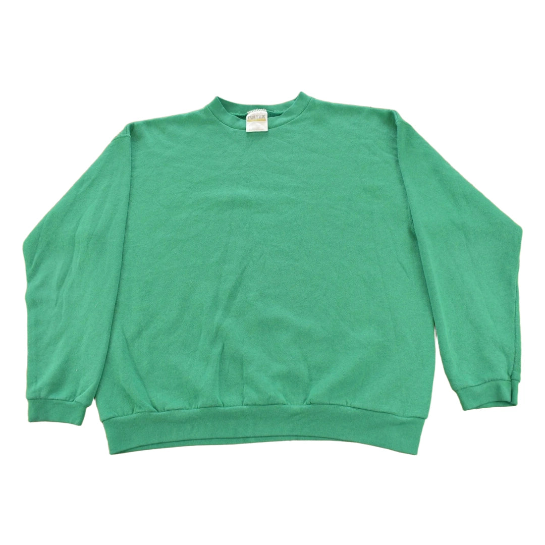 Vintage 1990s Tultex Blank Green Crewneck Sweatshirt Men's M