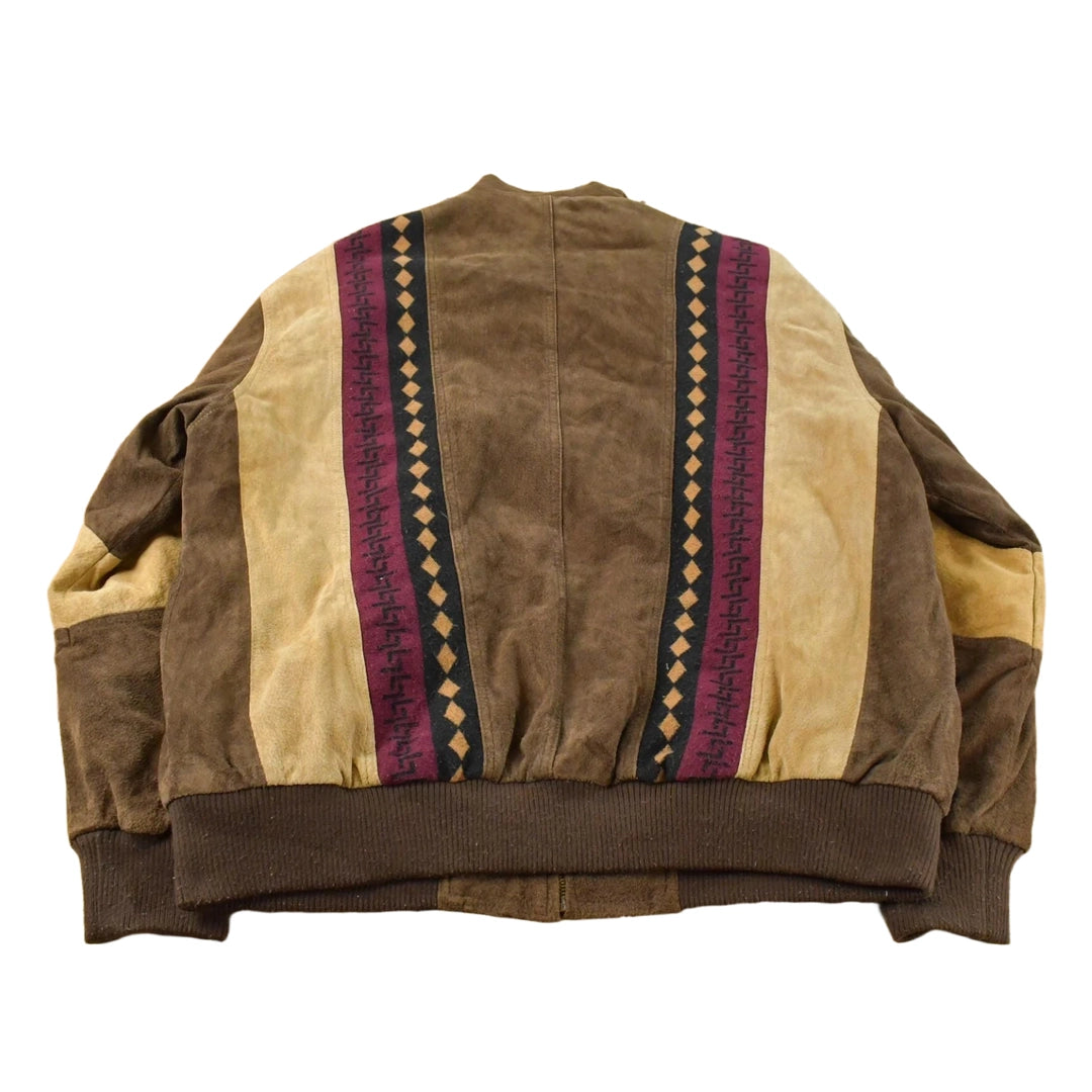 Vintage 1980s Leather Bomber Jacket Men's Large