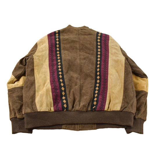 Vintage 1980s Leather Bomber Jacket Men's Large