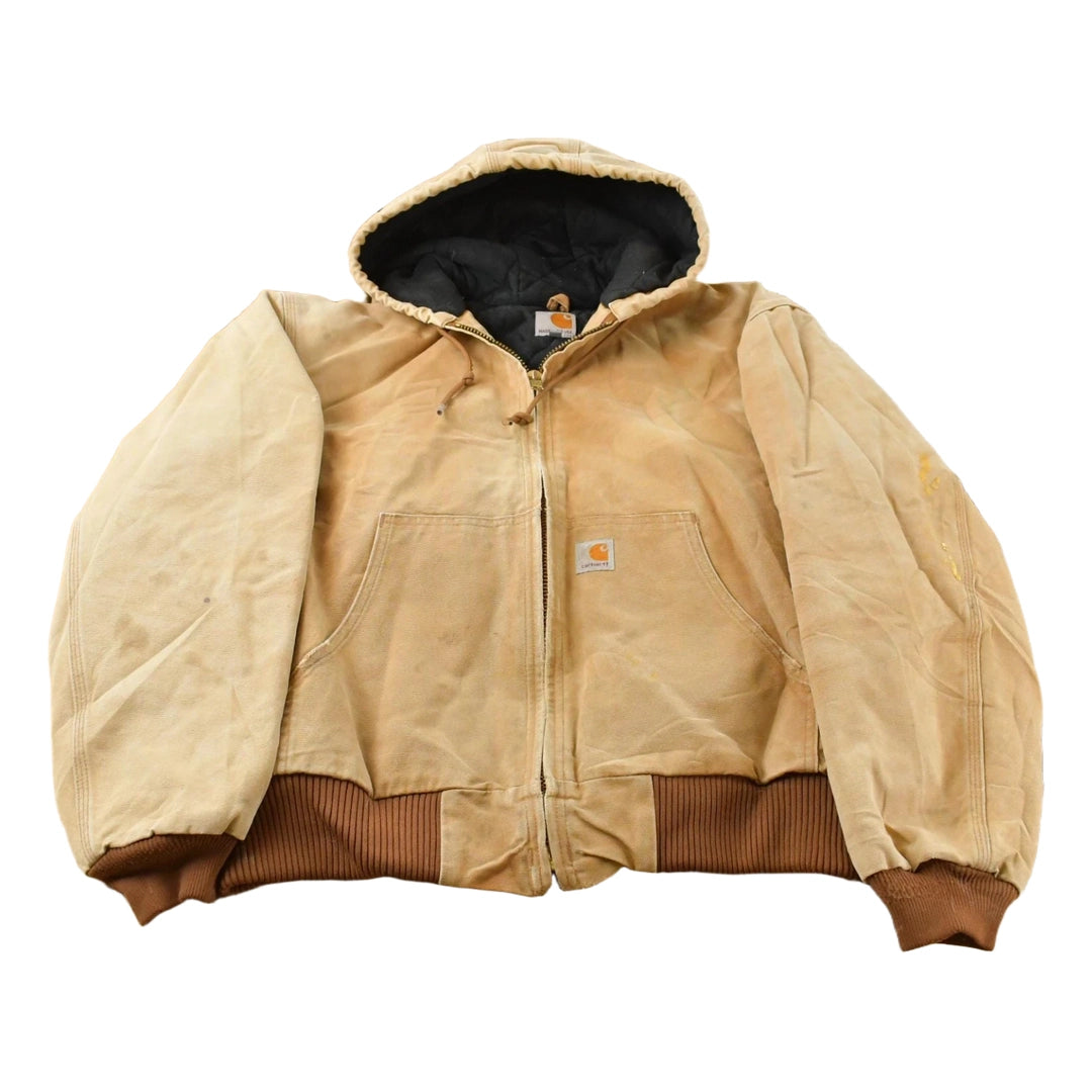 Vintage 1990s Carhartt Canvas Hooded Jacket Men's Large