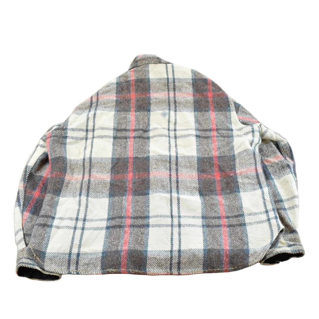 Vintage 1980s CPO Holiday Flannel Shirt Jacket Men's Large