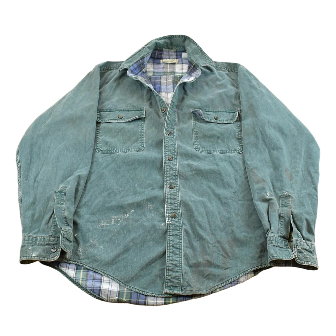 Vintage 1990s L.L. Bean Plaid Flannel Lined Button Up Shirt Men's M-L